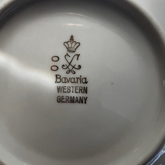 Bavaria Western Germany Elfenbein Rose Bud Pattern Tea Cup Saucer Plate 3 pc - Picture 8 of 15